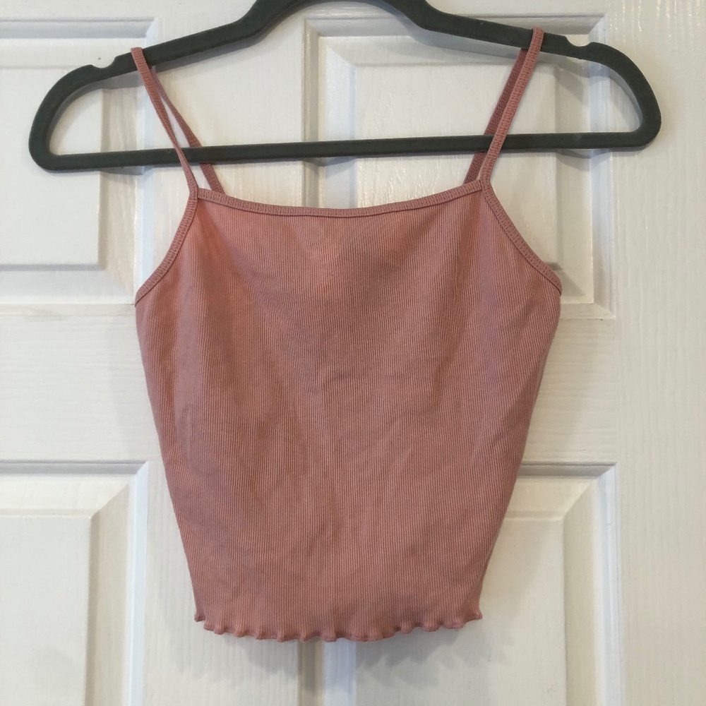 Pink cropped tank top